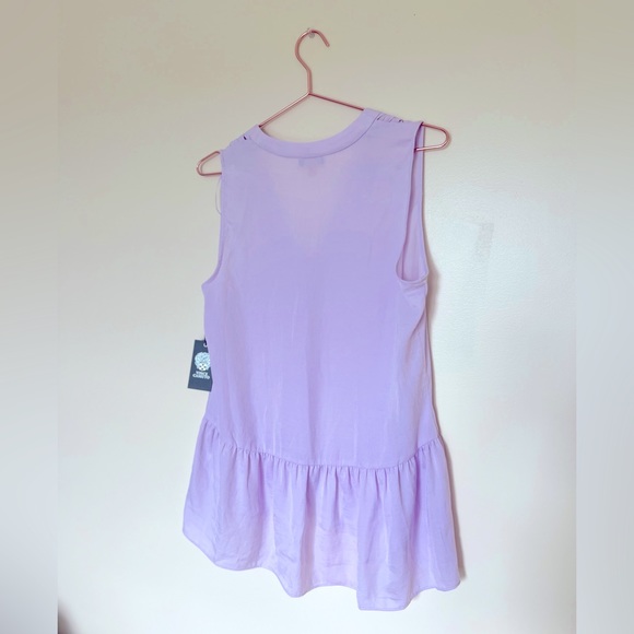 Vince Camuto Sheer Lavender Linen Blouse NEW - Picture 4 of 4